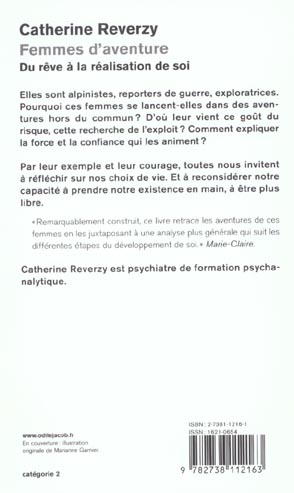 Quatrième de couverture de « FEMMES D'AVENTURE - DU REVE A LA REALISATION DE SOI »