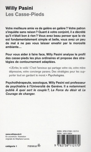 Quatrième de couverture de « LES CASSE-PIEDS »