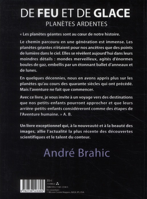 Quatrième de couverture de « DE FEU ET DE GLACE - PLANETES ARDENTES »