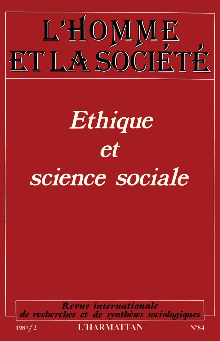 Couverture du livre « ETHIQUE ET SCIENCE SOCIALE » de Homme Et La Societe, librairie Les Contes Infusés à Corte