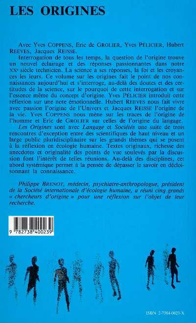 Quatrième de couverture de « LES ORIGINES »