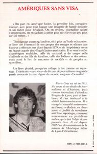 Quatrième de couverture de « AMERIQUE SANS VISA - RECITS ET REPORTAGES D'AMERIQUE LATINE »