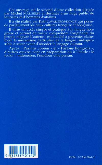 Quatrième de couverture de « PARLONS HONGROIS »
