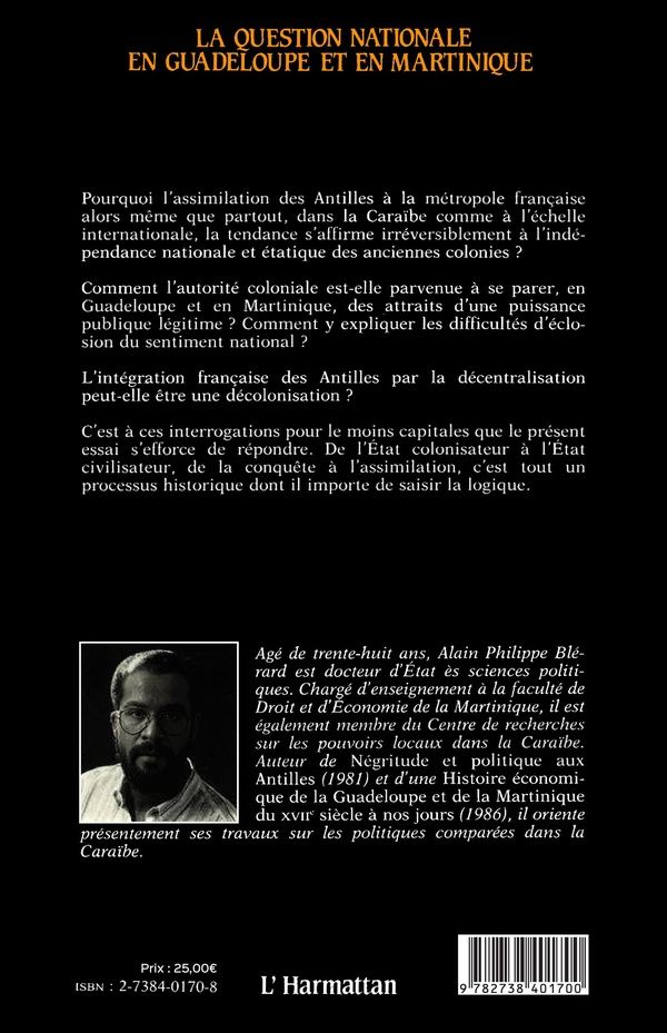 Quatrième de couverture de « LA QUESTION NATIONALE EN GUADELOUPE ET EN MARTINIQUE »