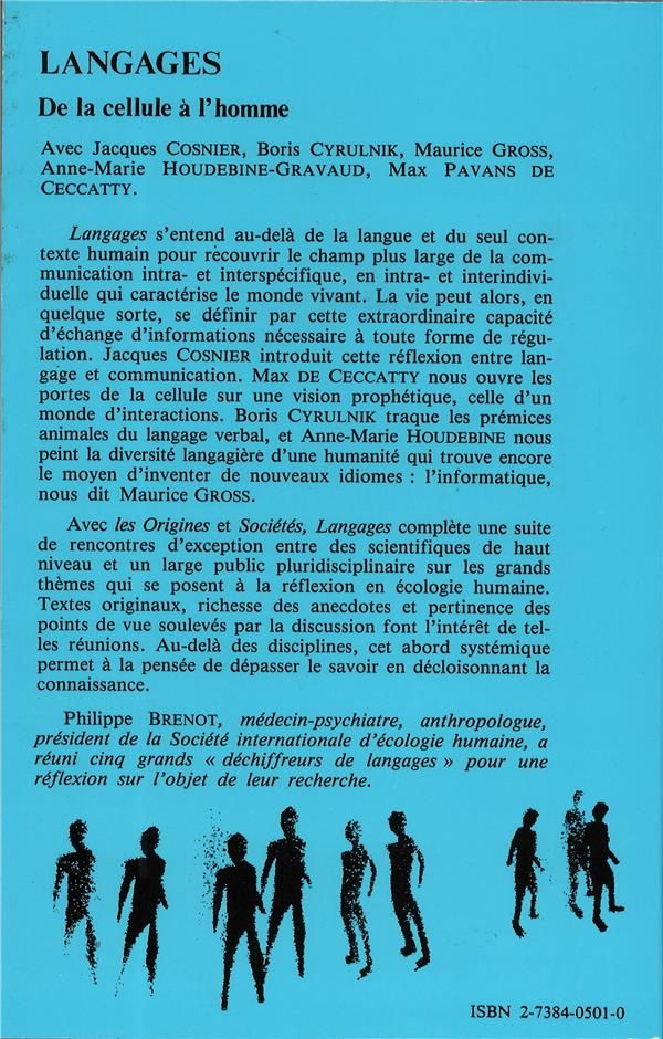 Quatrième de couverture de « LANGAGES - DE LA CELLULE A L'HOMME »