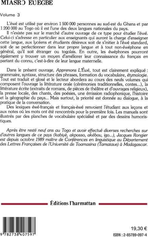 Quatrième de couverture de « APPRENONS L'EWE »