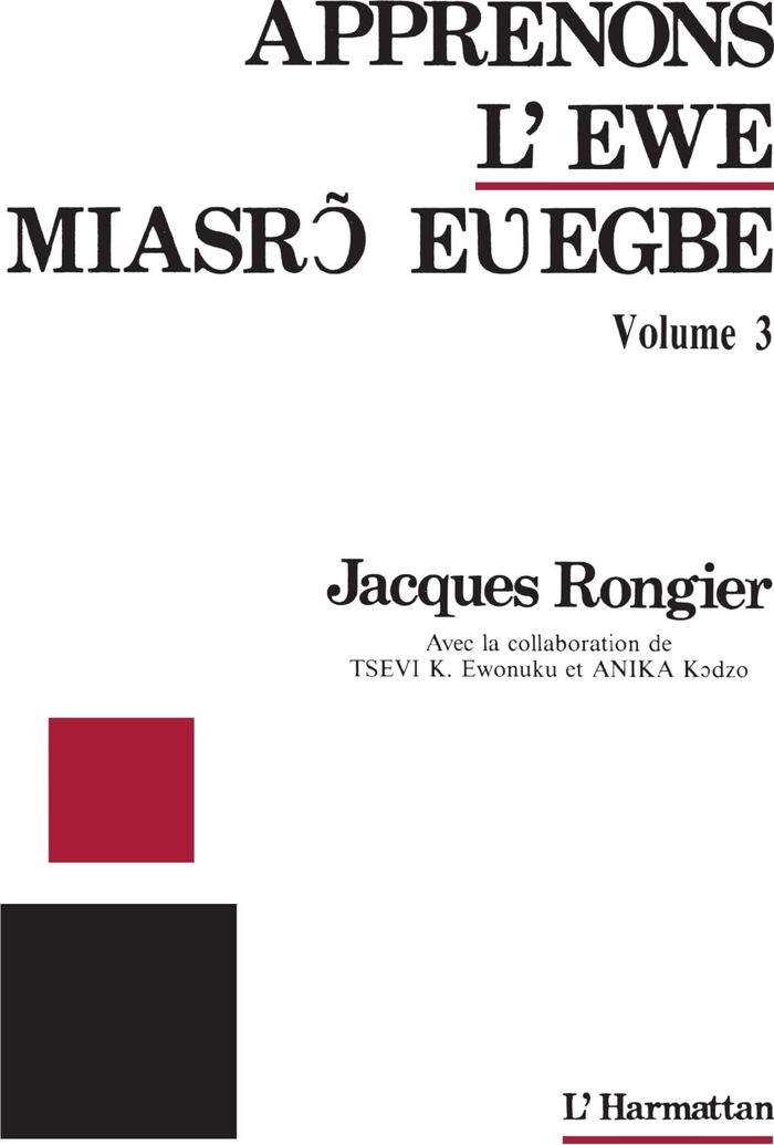 Couverture du livre « APPRENONS L'EWE » de Jacques Rongier, librairie Les Contes Infusés à Corte