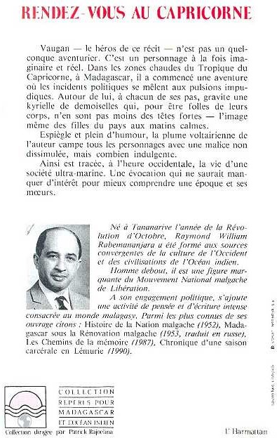 Quatrième de couverture de « RENDEZ-VOUS AU CAPRICORNE »