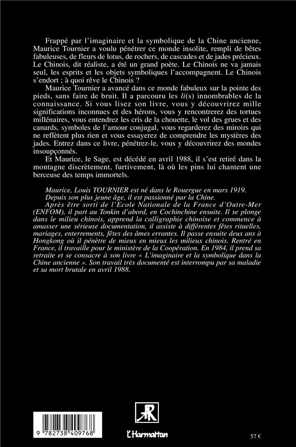 Quatrième de couverture de « L'IMAGINAIRE ET LA SYMBOLIQUE DANS LA CHINE ANCIENNE »