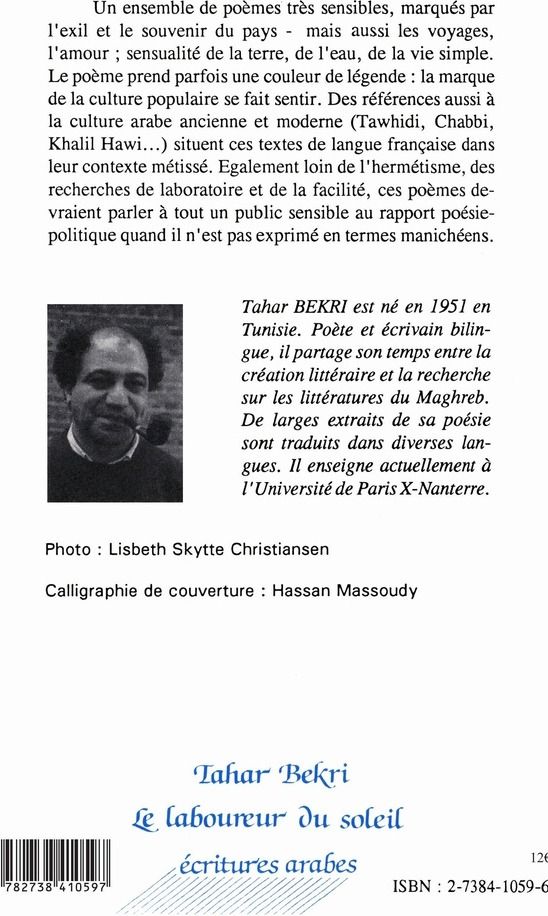 Quatrième de couverture de « LE LABOUREUR DU SOLEIL »