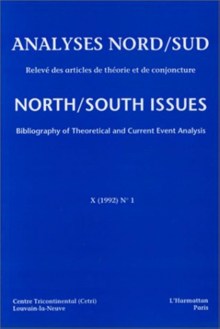 Couverture du livre « ANALYSES NORD/SUD X(1992) 2 » de Nord/sud Analyses, librairie Les Contes Infusés à Corte