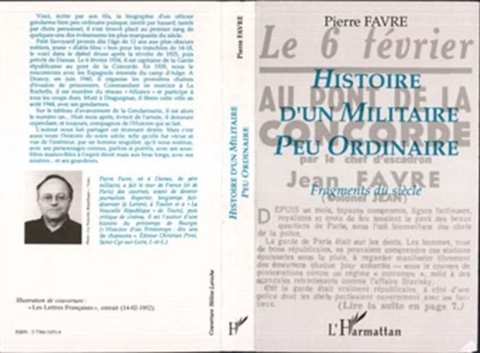 Couverture du livre « HISTOIRE D'UN MILITAIRE PEU ORDINAIRE - FRAGMENTS DU SIECLE » de Pierre Favre, librairie Les Contes Infusés à Corte