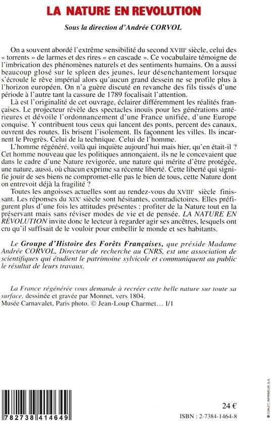 Quatrième de couverture de « LA NATURE EN REVOLUTION 1750-1800 »
