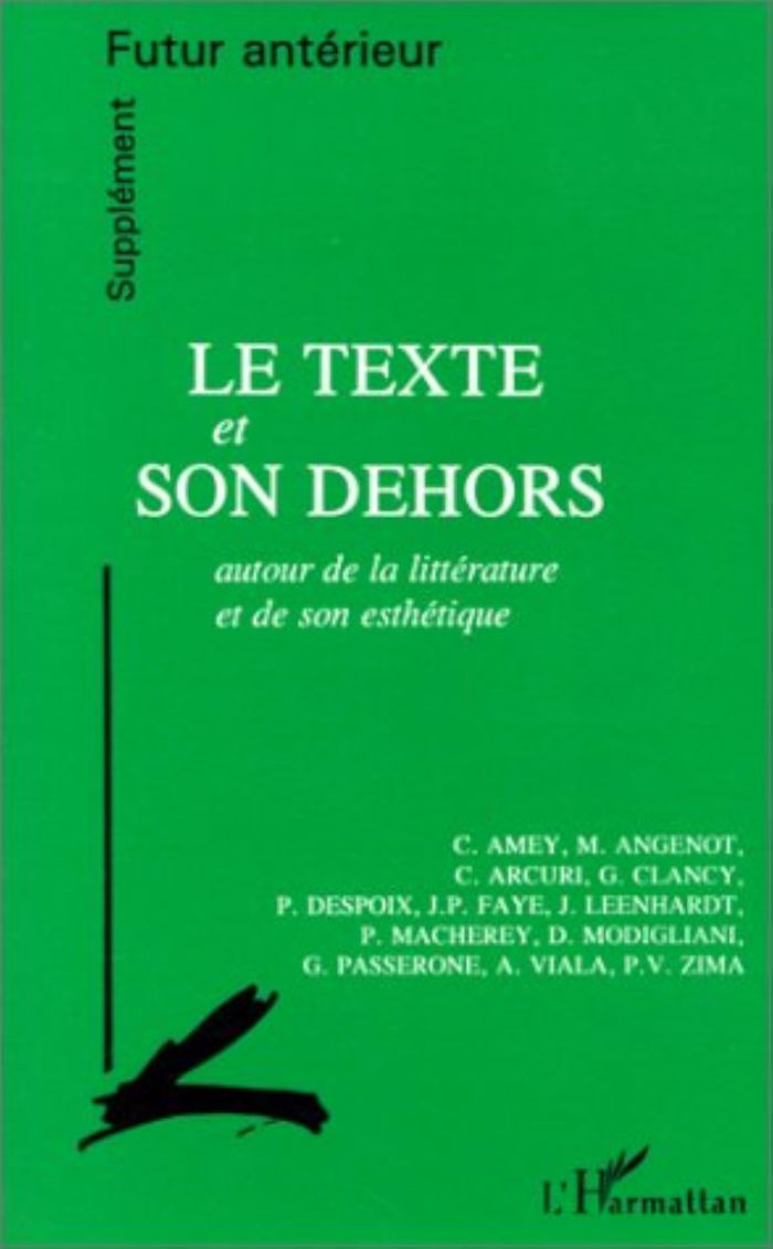 Couverture du livre « TEXTE ET SON DEHORS » de Futur Anterieur Supp, librairie Les Contes Infusés à Corte