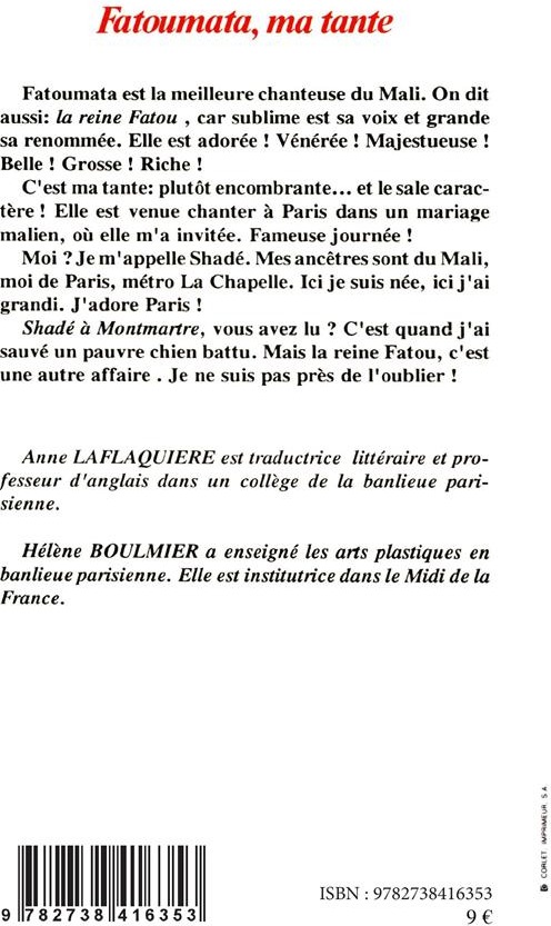 Quatrième de couverture de « FATOUMATA, MA TANTE »