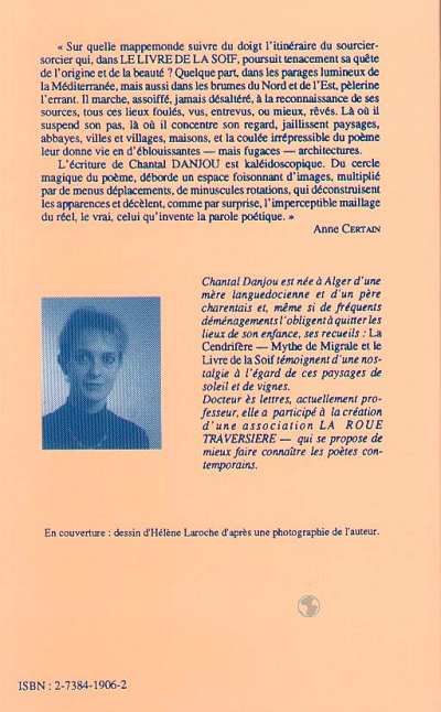 Quatrième de couverture de « LE LIVRE DE LA SOIF »