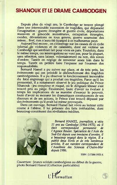 Quatrième de couverture de « SIHANOUK ET LE DRAME CAMBODGIEN »