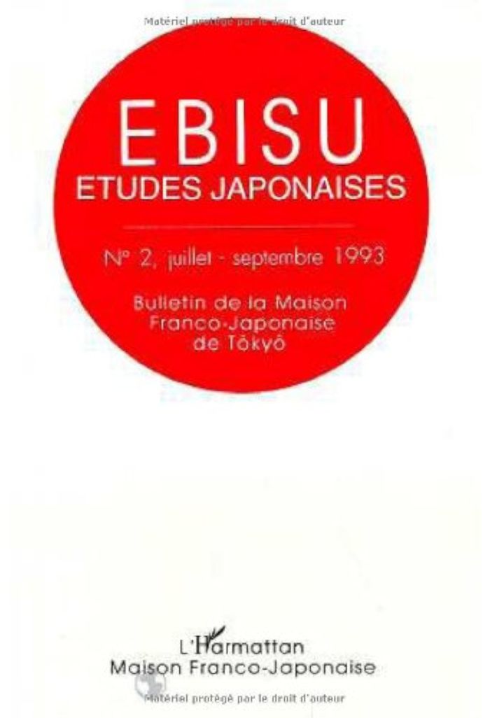 Couverture du livre « EBISU 2 - ETUDES JAPONAISES », librairie Les Contes Infusés à Corte