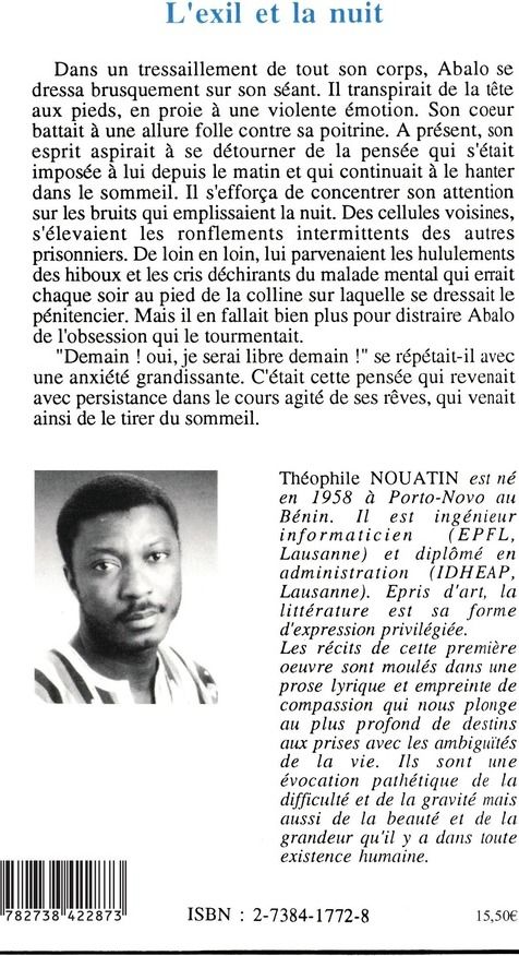 Quatrième de couverture de « L'EXIL ET LA NUIT »