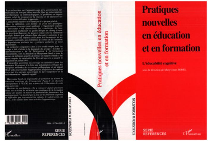 Couverture du livre « PRATIQUES NOUVELLES EN EDUCATION ET EN FORMATION - L'EDUCABILITE COGNITIVE » de Maryvonne Sorel, librairie Les Contes Infusés à Corte