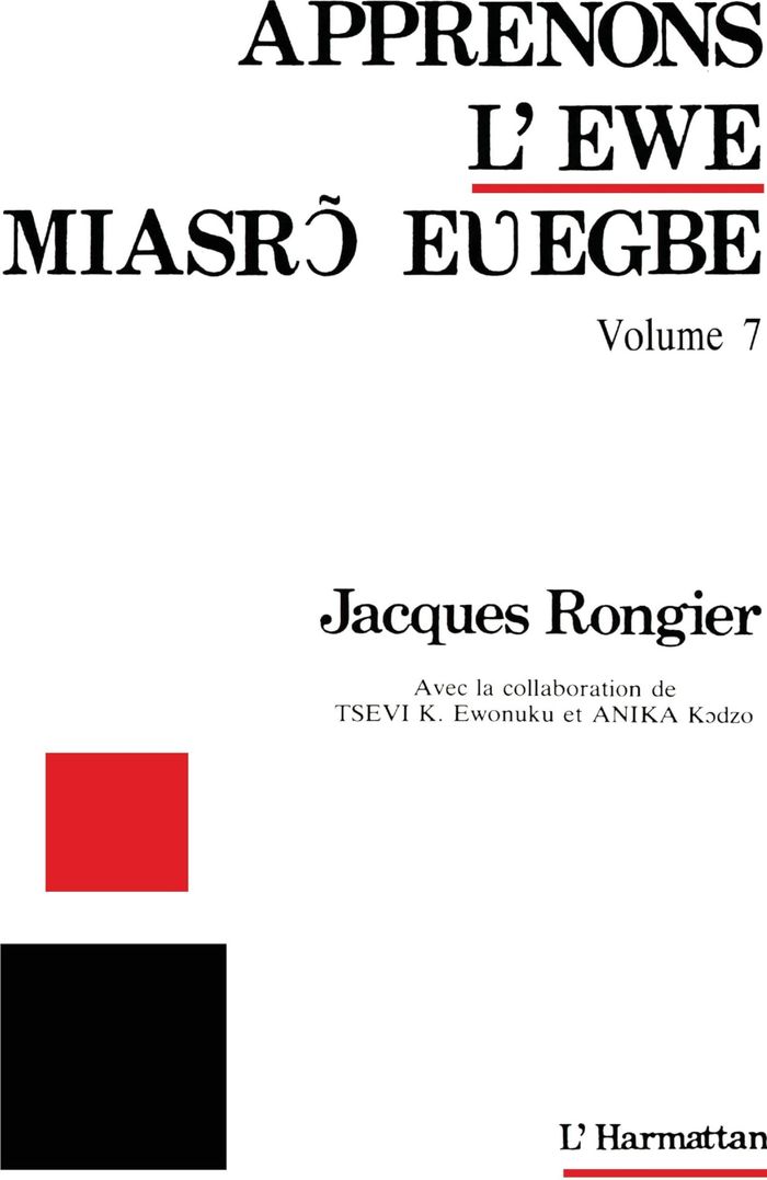 Couverture du livre « APPRENONS L'EWE - VOLUME 7 » de Jacques Rongier, librairie Les Contes Infusés à Corte