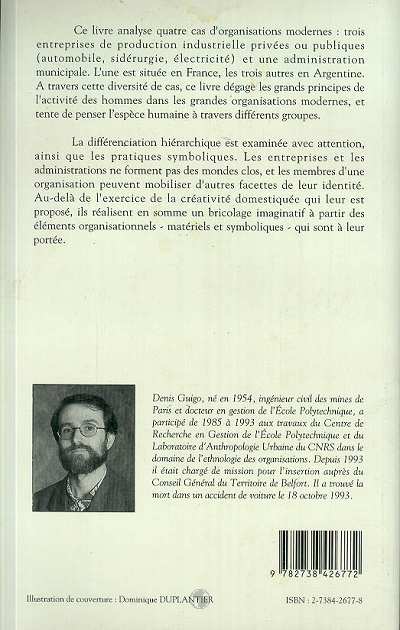 Quatrième de couverture de « ETHNOLOGIE DES HOMMES DES USINES ET DES BUREAUX »