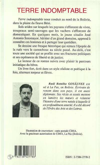 Quatrième de couverture de « TERRE INDOMPTABLE »