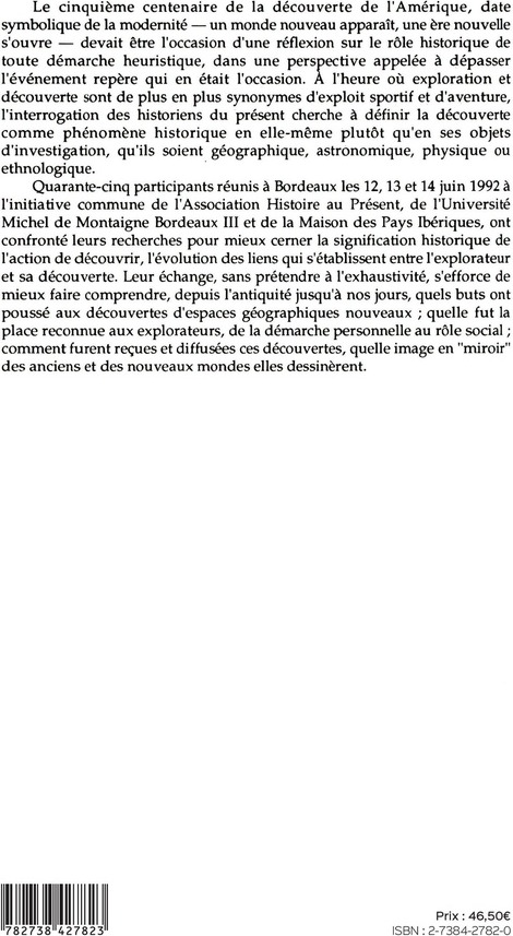 Quatrième de couverture de « DECOUVERTES ET EXPLORATEURS »