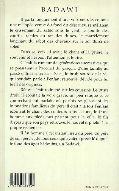 Quatrième de couverture de « BADAWI »
