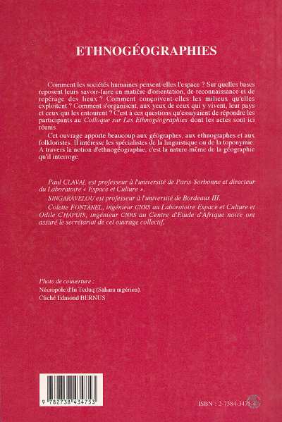 Quatrième de couverture de « ETHNOGEOGRAPHIES »