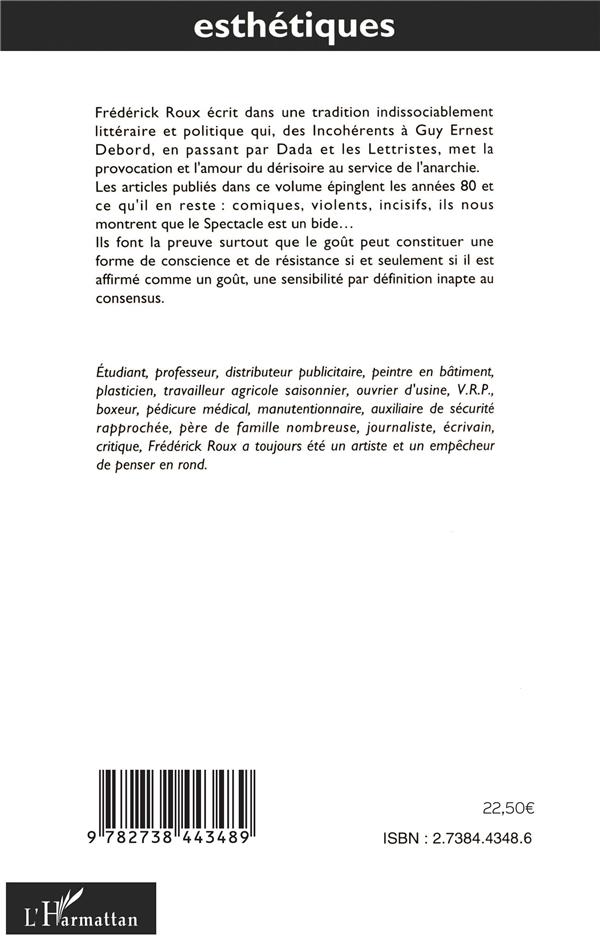 Quatrième de couverture de « L'INTRODUCTION DE L'ESTHETIQUE »