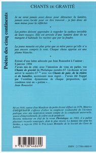 Quatrième de couverture de « CHANTS DE GRAVITE »