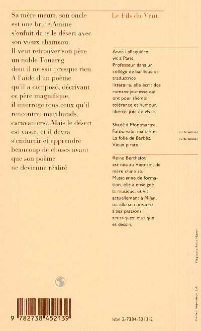 Quatrième de couverture de « LE FILS DU VENT »