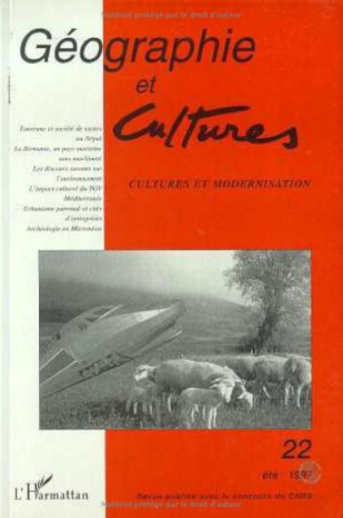 Couverture du livre « GEOGRAPHIE ET CULTURES N 22 - VOL22 - CULTURES ET MODERNISATION » de Xxx, librairie Les Contes Infusés à Corte