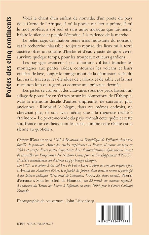 Quatrième de couverture de « PELERIN D'ERRANCE (POEMES) »