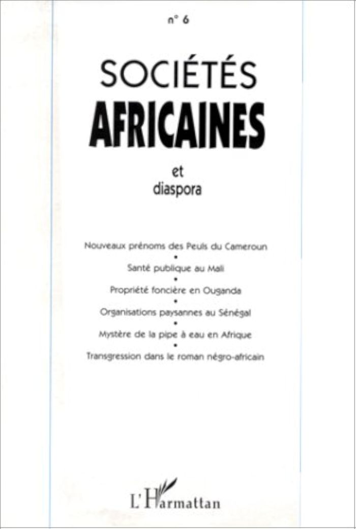Couverture du livre « SOCIETES AFRICAINES 6 ET DIASPORA » de Africaines Societes, librairie Les Contes Infusés à Corte