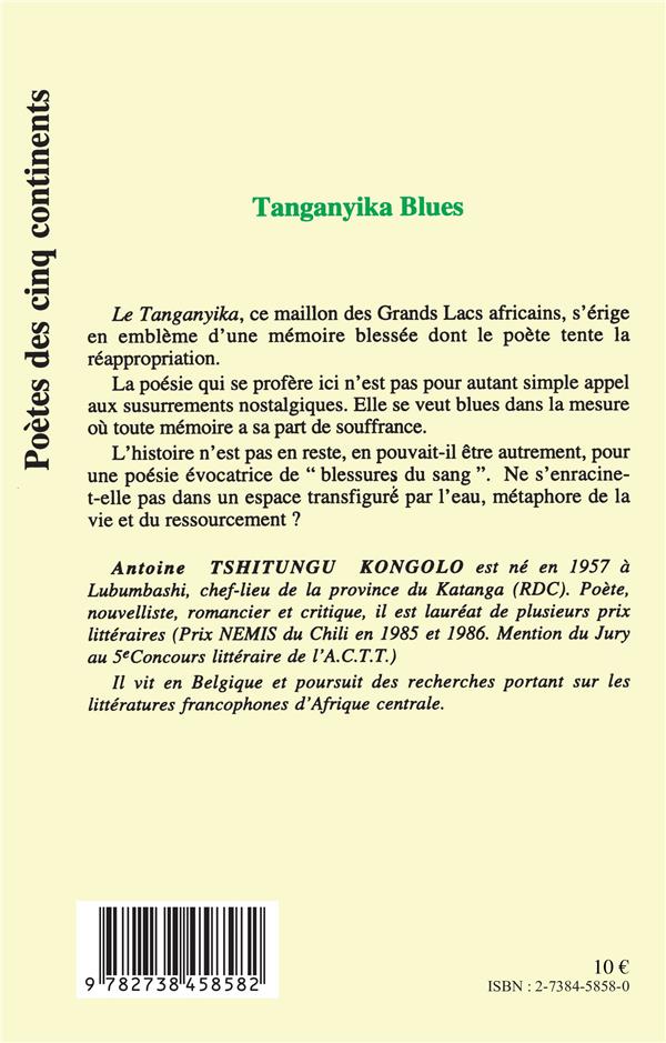 Quatrième de couverture de « TANGANYIKA BLUES »