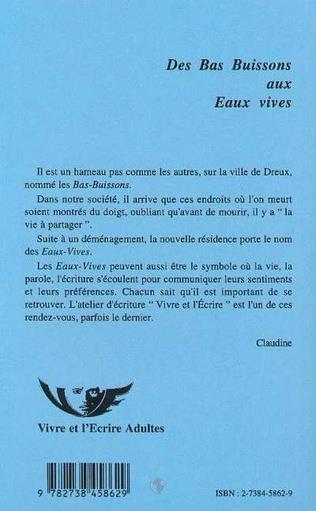 Quatrième de couverture de « DES BAS BUISSONS AUX EAUX VIVES - LIVRE DES RETRAITES DE DREUX »