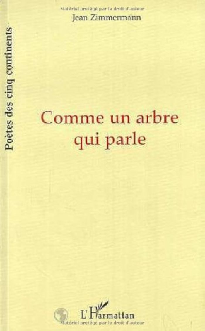 Couverture du livre « COMME UN ARBRE QUI PARLE » de Jean Zimmermann, librairie Les Contes Infusés à Corte