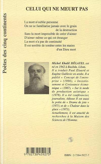 Quatrième de couverture de « CELUI QUI NE MEURT PAS »