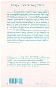 Quatrième de couverture de « CASQUE BLEU EN YOUGOSLAVIE »