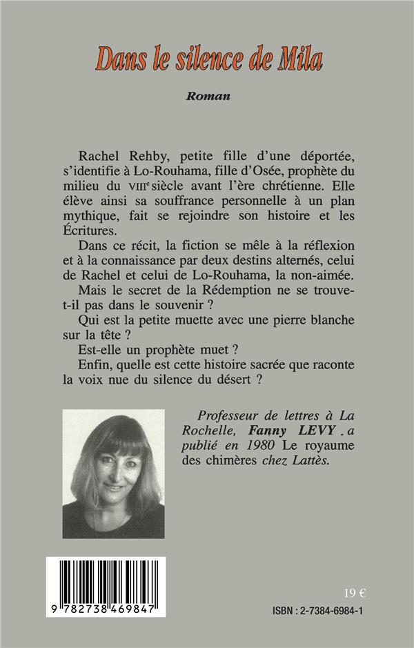 Quatrième de couverture de « DANS LE SILENCE DE MILA »
