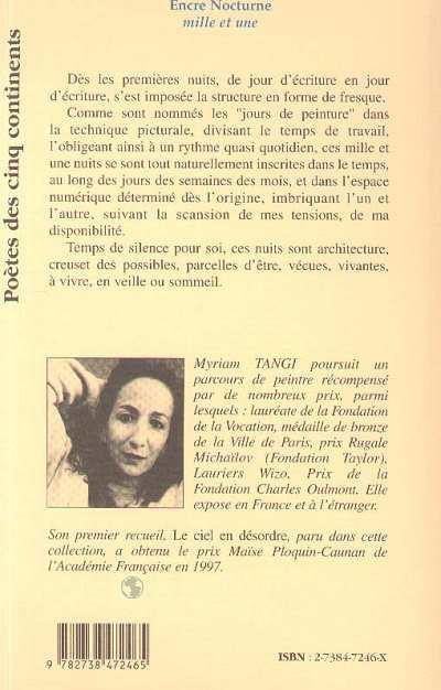 Quatrième de couverture de « ENCRE NOCTURNE MILLE ET UNE »
