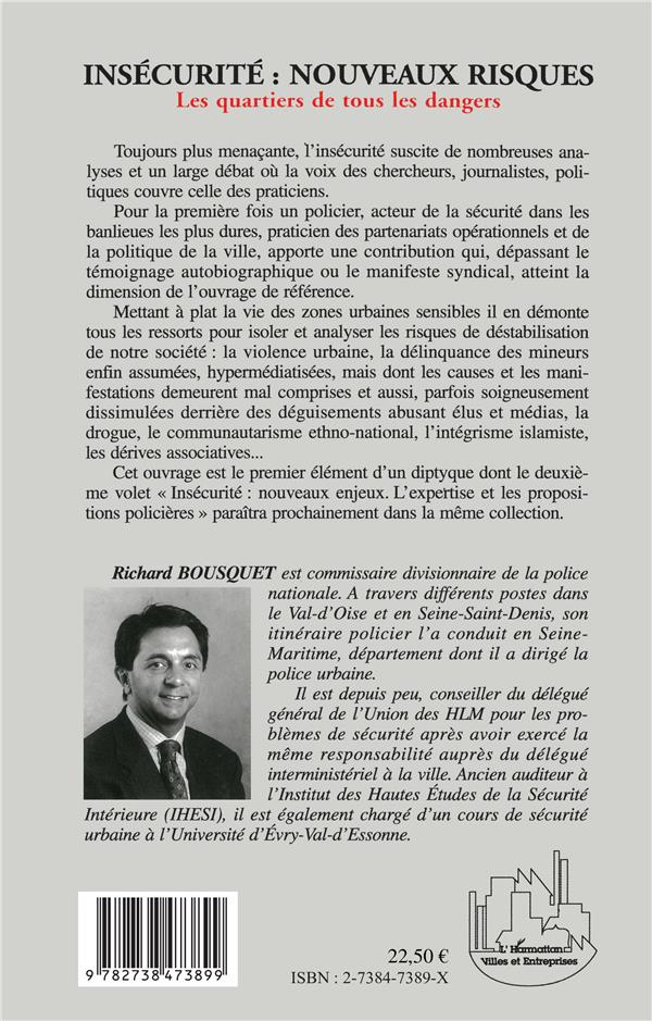 Quatrième de couverture de « INSECURITE : NOUVEAUX RISQUES »