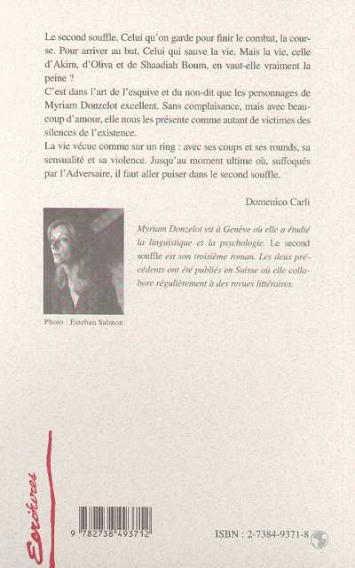 Quatrième de couverture de « LE SECOND SOUFFLE »