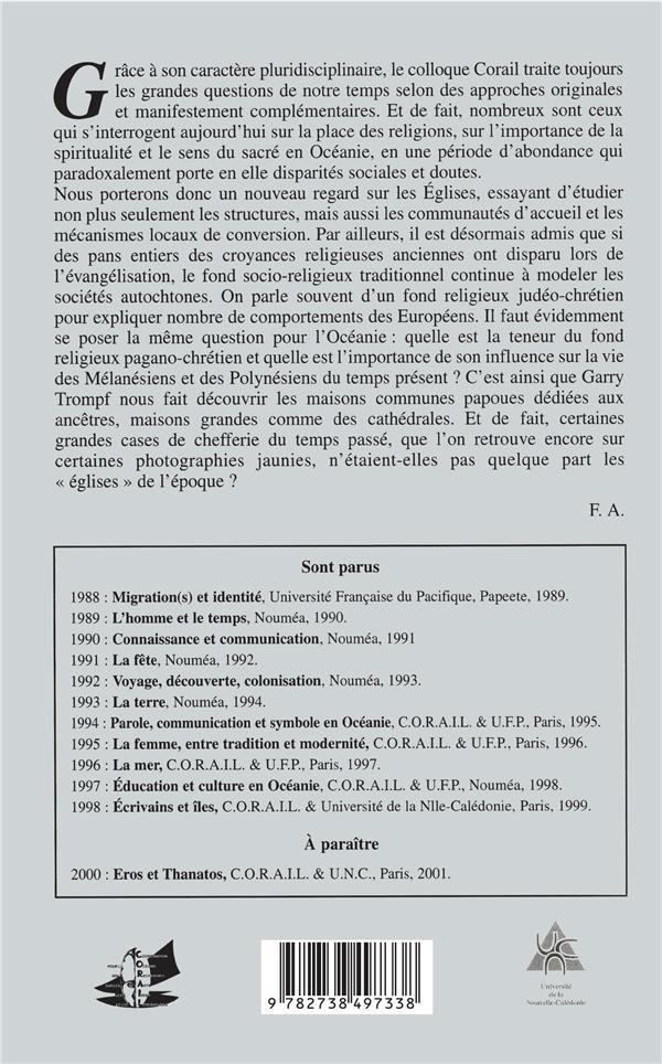 Quatrième de couverture de « RELIGION ET SACRE EN OCEANIE »