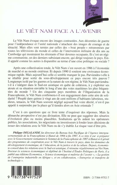 Quatrième de couverture de « LE VIET-NAM FACE A L'AVENIR »