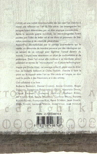 Quatrième de couverture de « L'ART AU XXE SIECLE ET L'UTOPIE »