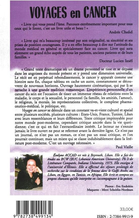 Quatrième de couverture de « VOYAGES EN CANCER »