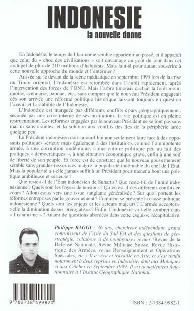Quatrième de couverture de « INDONESIE LA NOUVELLE DONNE »